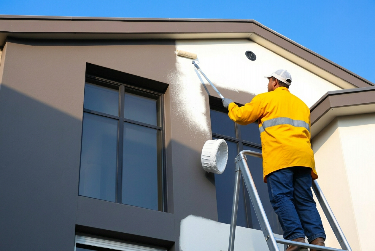 Freshly painted exterior of a Johannesburg family home